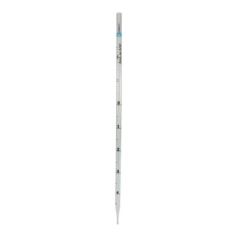neoLab 4-0132 Moonlab Polystyrene Serological Pipettes, Individually Sterile Packed, 5 ml Volume, 340 mm Length, Transparent/Blue/Black, Pack of 500
