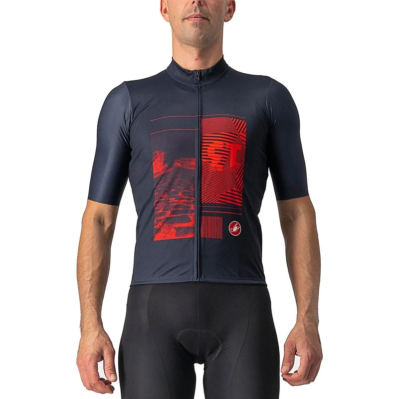 CASTELLI Men's Sweatshirt, Saviles Blue/Red, M - Image 1