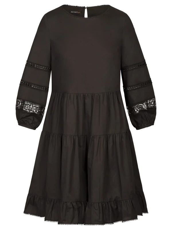 ApartFashion Women's Cotton Dress, Black, 16