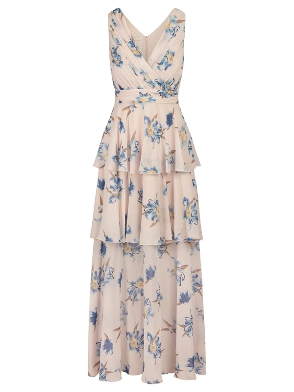 ApartFashion Women's Chiffon Dress, Light Pink/Multicoloured, 6