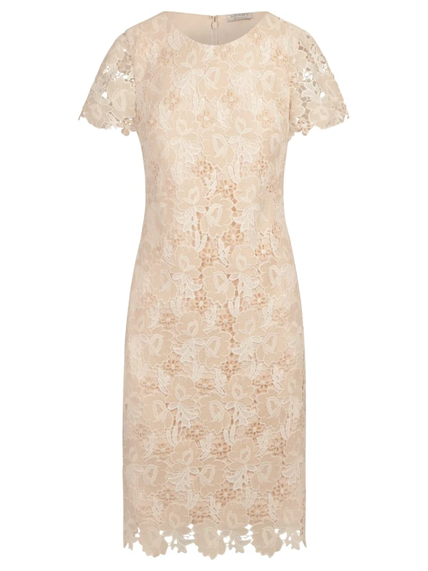 ApartFashion Women's Lace Dress, Cream Rose, 18 - Image 1
