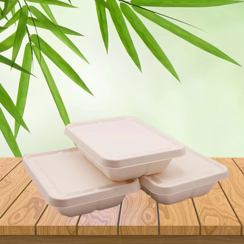 BeTasty Lunch Box with Lid 1200 ml Sugar Cane 224 x 173 x 53 mm Pack of 100 - Image 1