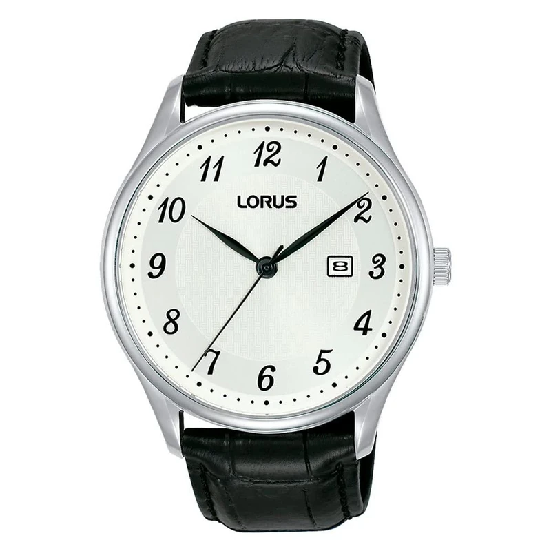 Lorus Men's Analogue Quartz Watch with Leather Strap RH913PX9, Silver, Strap.