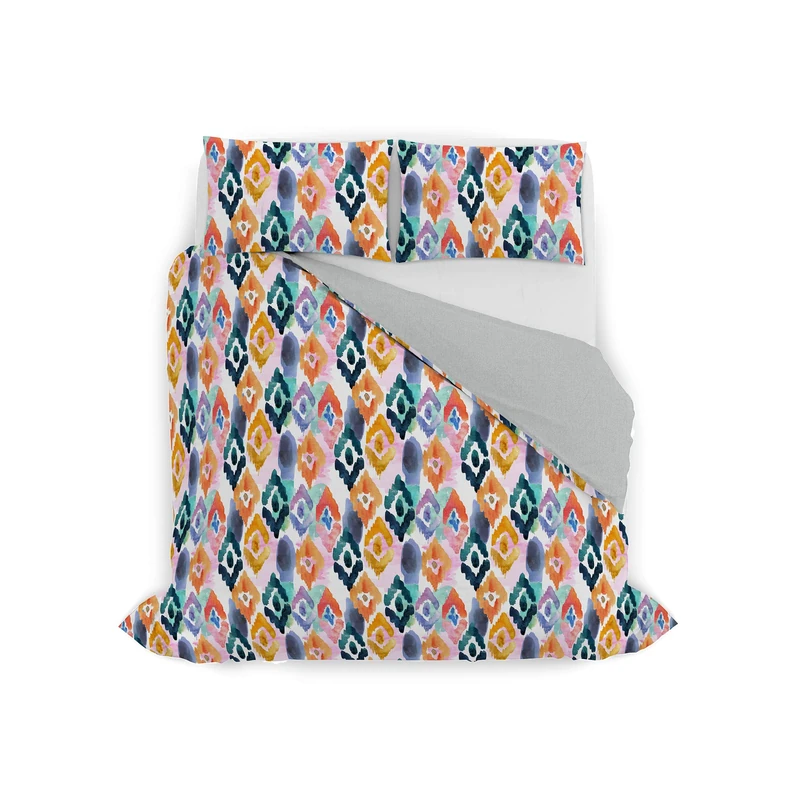 Watercolor Duvet Cover Set, 03, Double