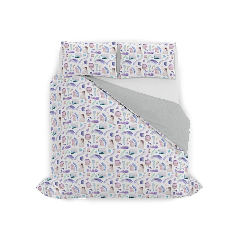 Italian Bed Linen Watercolor Duvet Cover Set, 11, Double