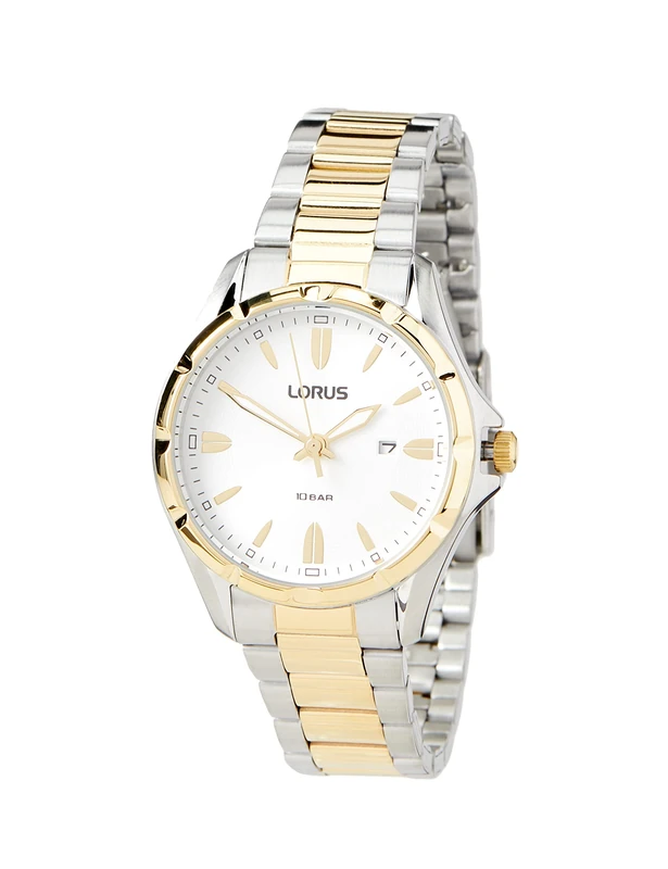 Lorus RJ252BX9 Women's Analogue Quartz Watch with Metal Strap, Silver-Gold, Bracelet