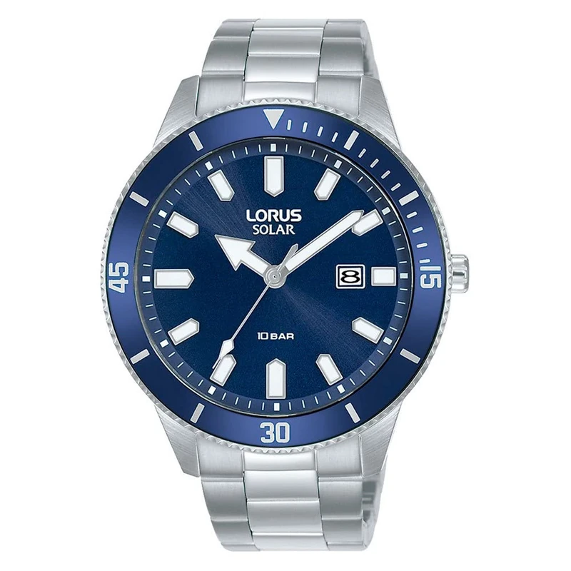 Lorus RX313AX9 Men's Analogue Quartz Watch with Metal Strap, Blue, Blue, Bracelet