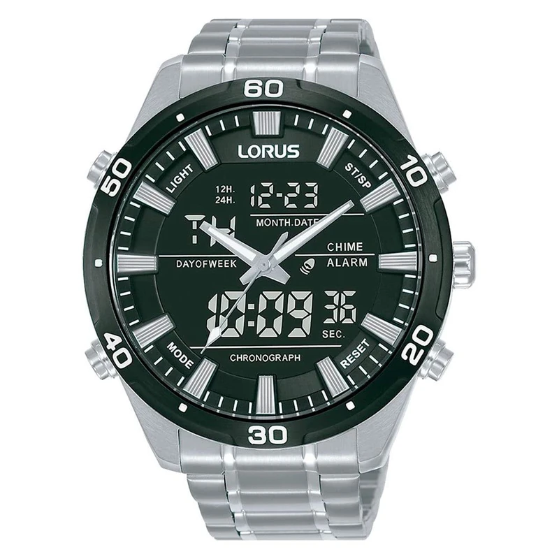 Lorus Men's Chronograph Watch Stainless Steel with Titanium Carbide Coating and Metal Strap RW649AX9
