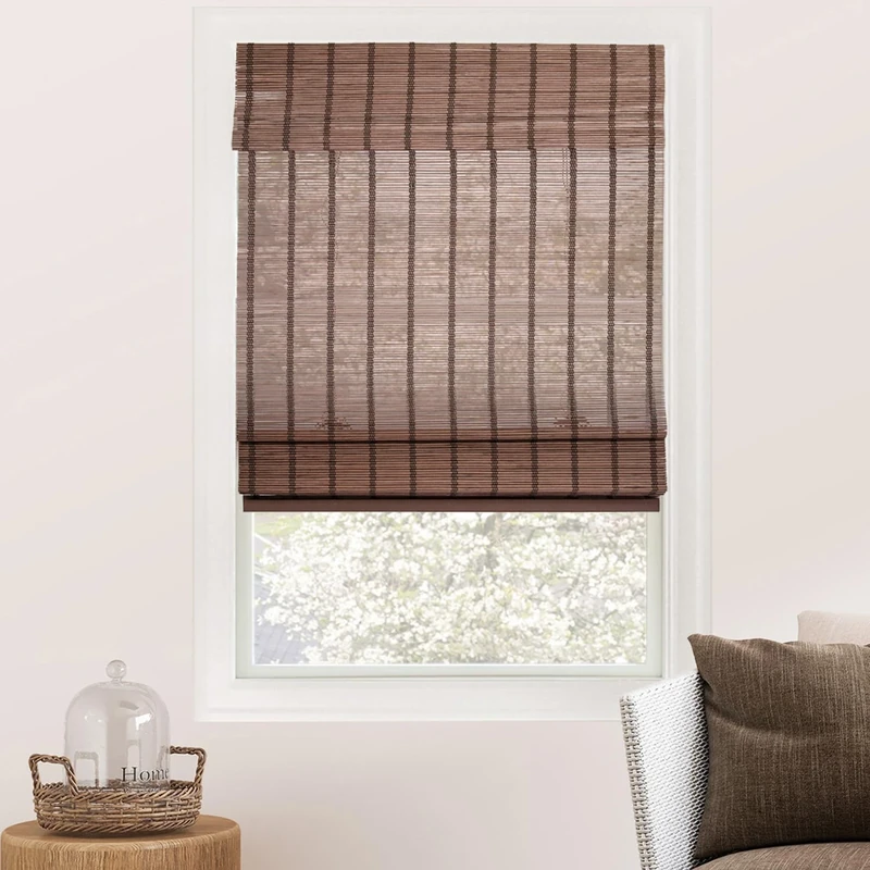 CHICOLOGY Blinds, Roman Home Bamboo Patio, Blinds & Shades, Window Shade, 34" W X 64" H, Bear