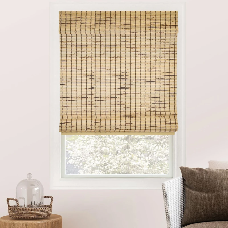 CHICOLOGY Blinds, Roman Home Bamboo Patio, Blinds & Shades, Window Shade, 32" W X 64" H, Tortoise