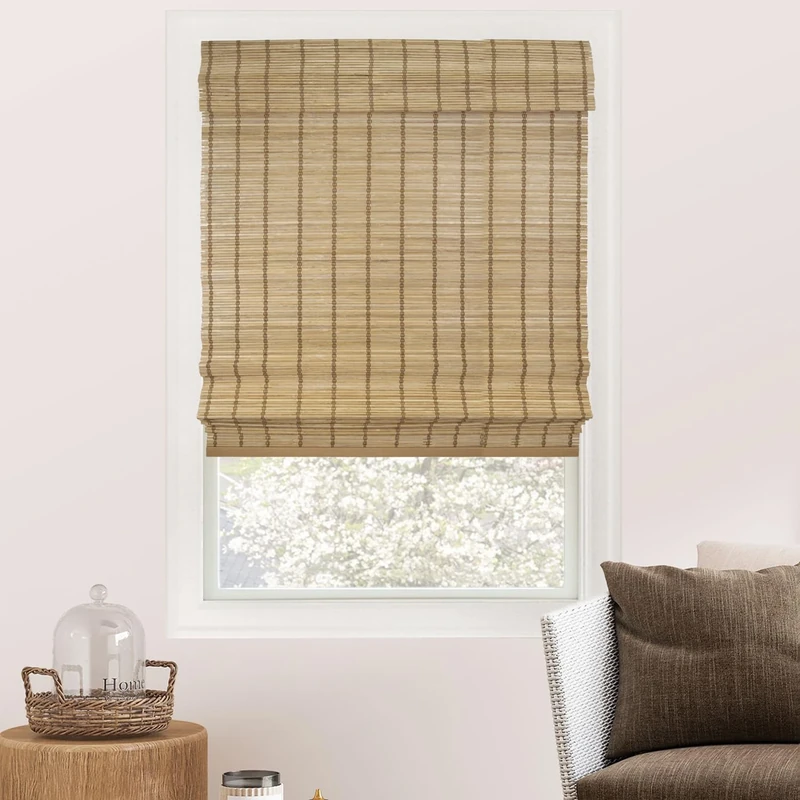 CHICOLOGY Blinds, Roman Home Bamboo Patio, Blinds & Shades, Window Shade, 39" W X 64" H, Deer