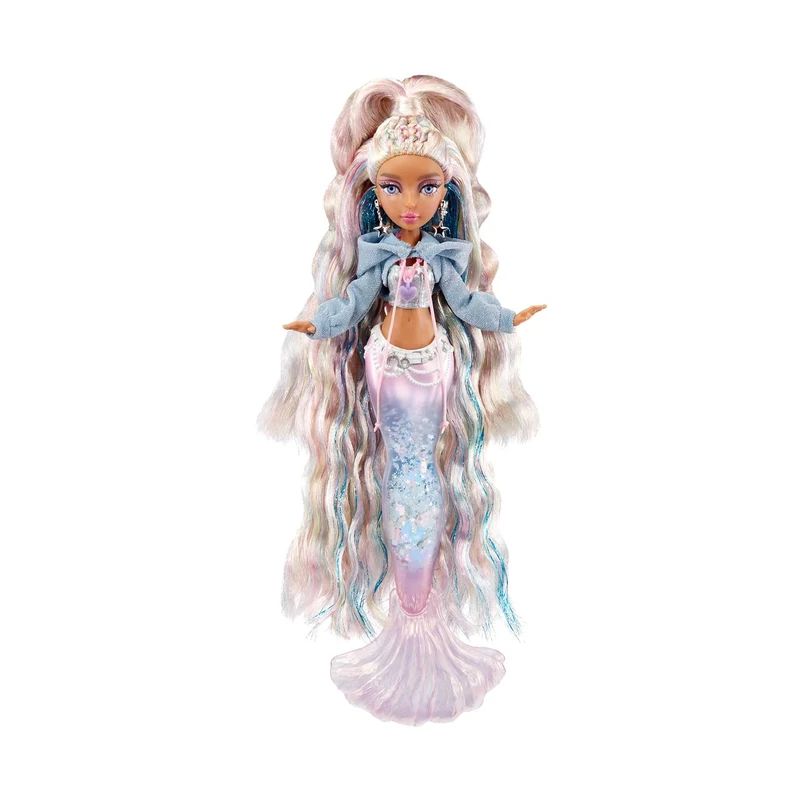 Mermaze Mermaidz Winter Waves - KISHIKO - Includes Mermaid Fashion Doll, Colour Change Fin, Glitter-Filled Tail, and Accessories - For Kids and Collectors Ages 4+,Blue,pink