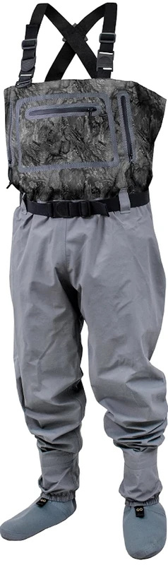 FROGG TOGGS Men's Hellbender Breathable Stockingfoot Fishing Chest Wader, Realtree Aspect Charcoal, M