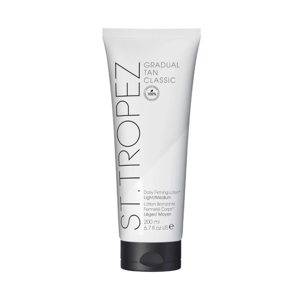 St.Tropez Gradual Tan Firming Lotion, Light/ Medium Shade, Sun Kissed Glow Self Tan Moisturiser, 5 Skincare Benefits, Vegan, Natural & Cruelty Free, 200 ml