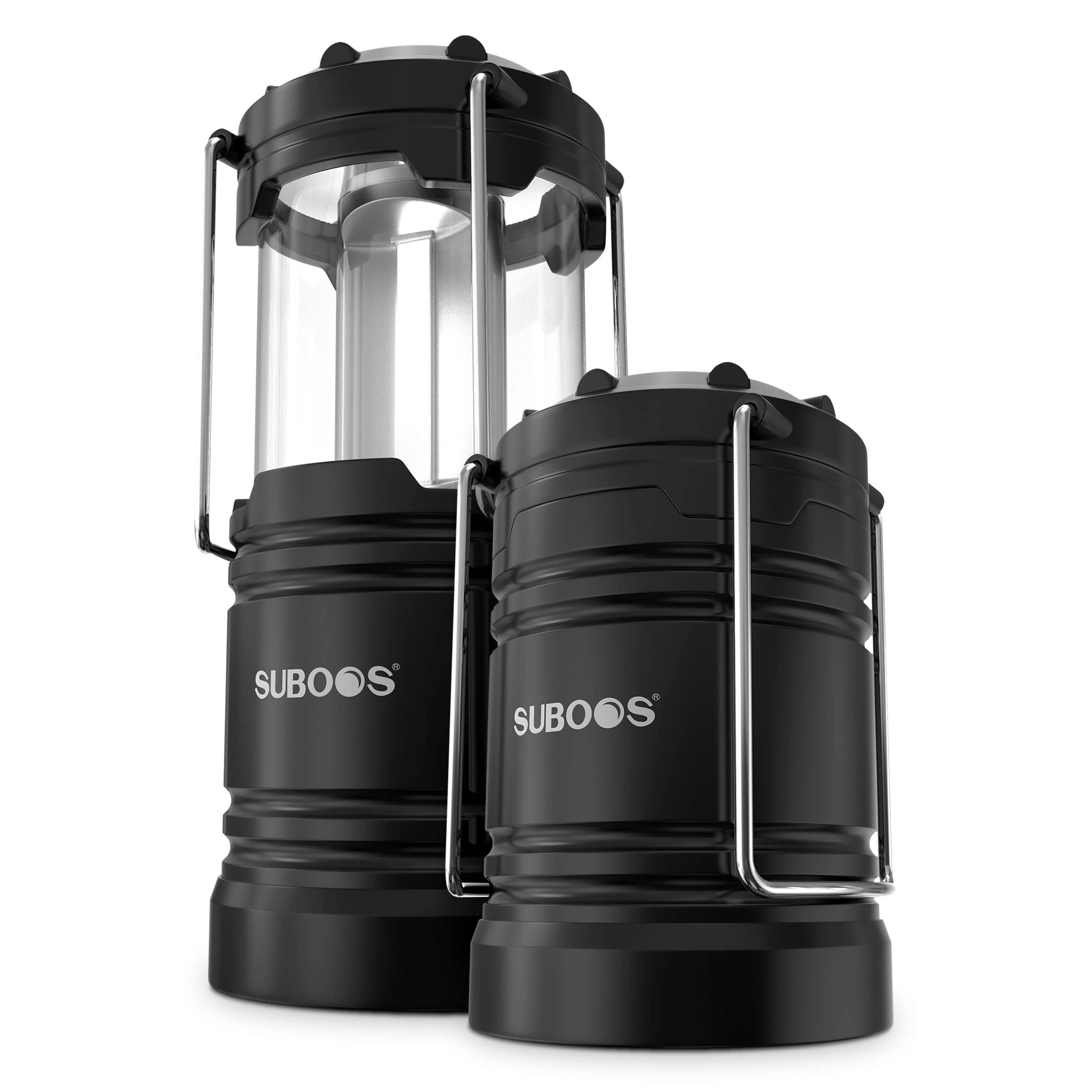 SUBOOS Camping Lanterns Battery Operated [2 Pack] - 2X Brighter LED Camping Light Lamp with Magnetic Base and Foldable Hook for Hanging, Portable for Hurricane, Emergency, Home, Shed and More