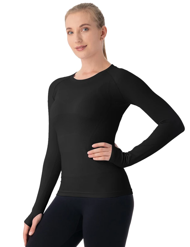 MathCat Langärmeliges Yoga-Oberteil Shirt Women, #Y Black, L - Image 1