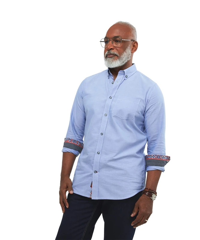 Joe Browns Men's Button Down Oxford Shirt, Blue, L UK