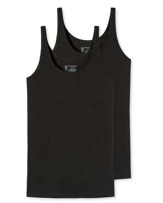 Schiesser Women's 2 Pack Organic Cotton Vest 95/5 Organic - Image 1