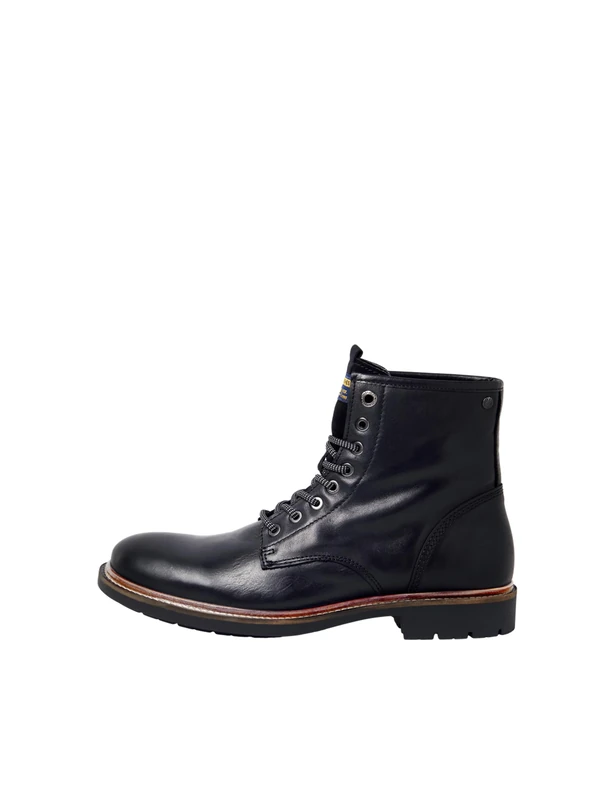 JACK & JONES Men's Jfwtanner Leather Boot Ankle Boots, charcoal, 8 UK