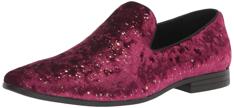 Stacy Adams Men's Stellar Glitter Slip on Loafer, Burgundy, 6 UK