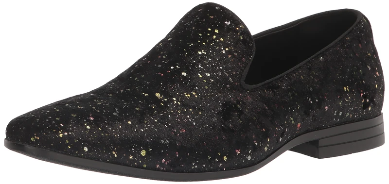 Stacy Adams Men's Stellar Glitter Slip on Loafer, Black, 12 UK