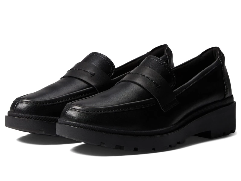 Clarks Womens Collection Loafer, Black Leat, 6.5
