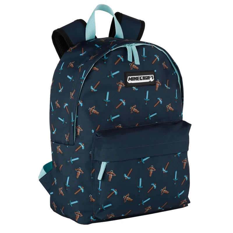 Minecraft Pica Pica American School Bag - Main Compartment and Front Pocket - Computer Holder and Lined Interior - Padded, Ergonomic Shoulder Straps - 40 x 30 x 14 cm - Toybags