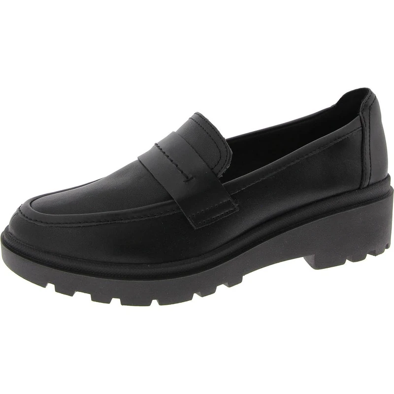 Clarks Women's Calla Ease Loafer Flat, Black Leather, 6 UK