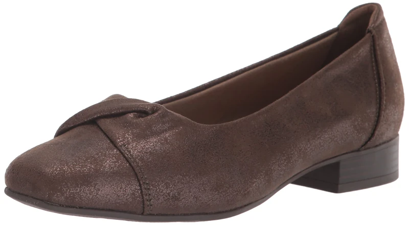 Clarks Women's Tilmont Dalia Ballet Flat, Bronze Metallic Textile, 7 UK