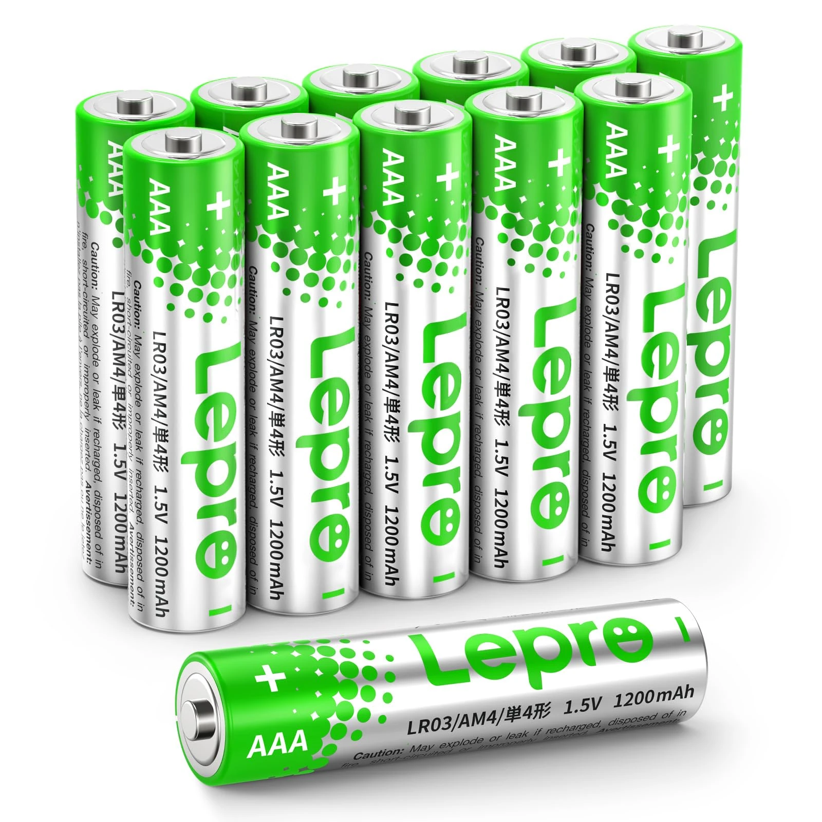 Lepro AAA Alkaline Batteries 12 Pack, 1200mAh Triple A Battery with Anti-Leakage Technology, High Capacity, Long Lasting Power, 1.5 Volt LR03 MN2400 AAA Battery Pack for Clocks Remotes Mouse Torch