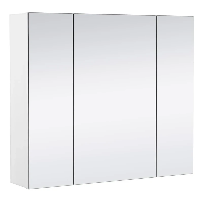 Yaheetech Bathroom Mirror Storage Cabinet Wall Mounted Cabinet Storage Unit with 3 Mirror Doors & Adjustable Shelf, 15x70.5x60.5cm, Modern, White