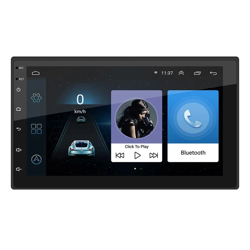 Android 2 DIN Car Radio Bluetooth, WiFi, GPS, FM Radio Receiver Support Rear Camera,Hands Free Multimedia,7 Inch Touchscreen MP5 Car Radio Supports Steering Wheel Operation USB SD