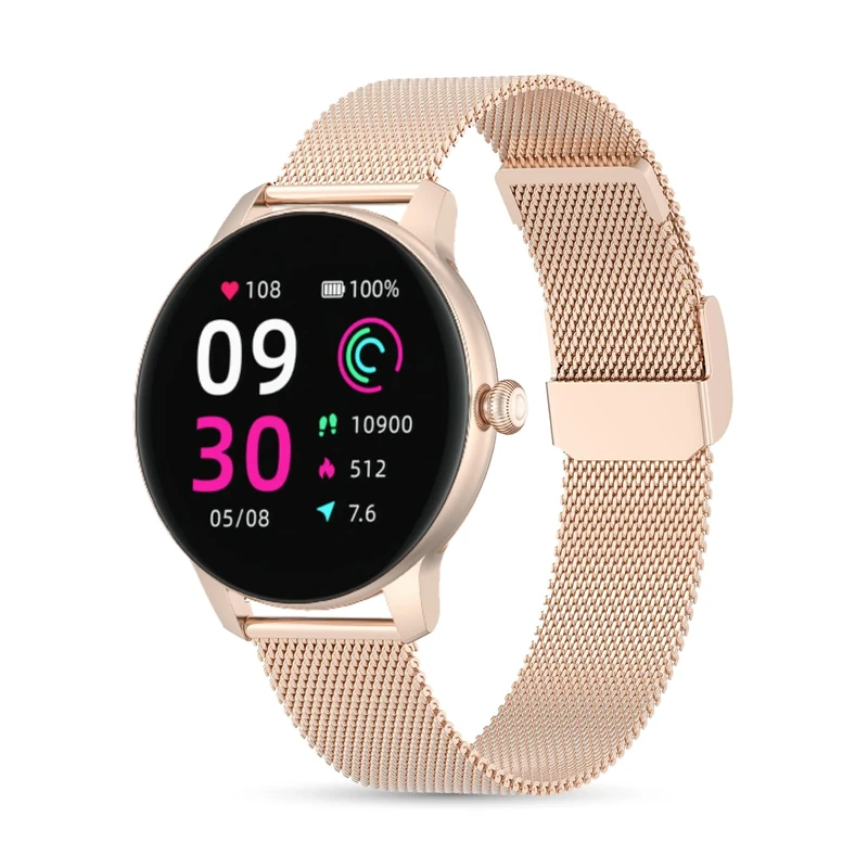 LUNIQUESHOP Smartwatch for women Round LSFIT | Female Health Tracking | Sport | Blood Oxygen | Heart Rate | Fitness watch | SmartWatch Compatible iPhone Samsung