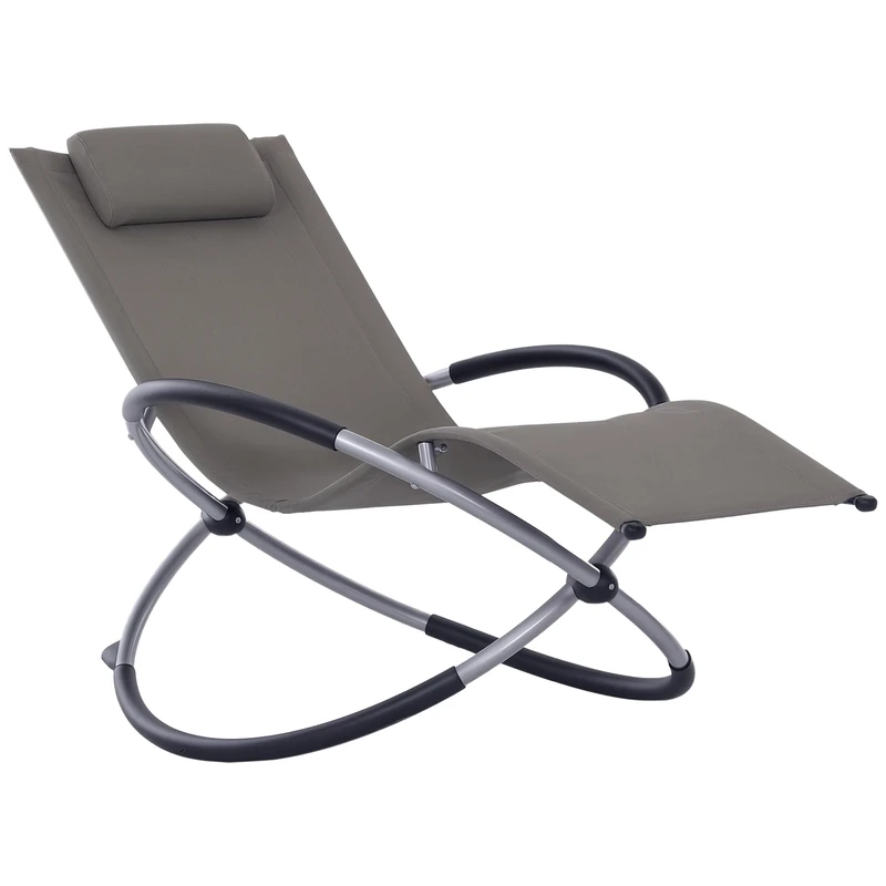 Outsunny Zero Gravity Orbital Sun Lounger - Grey Patio Chair