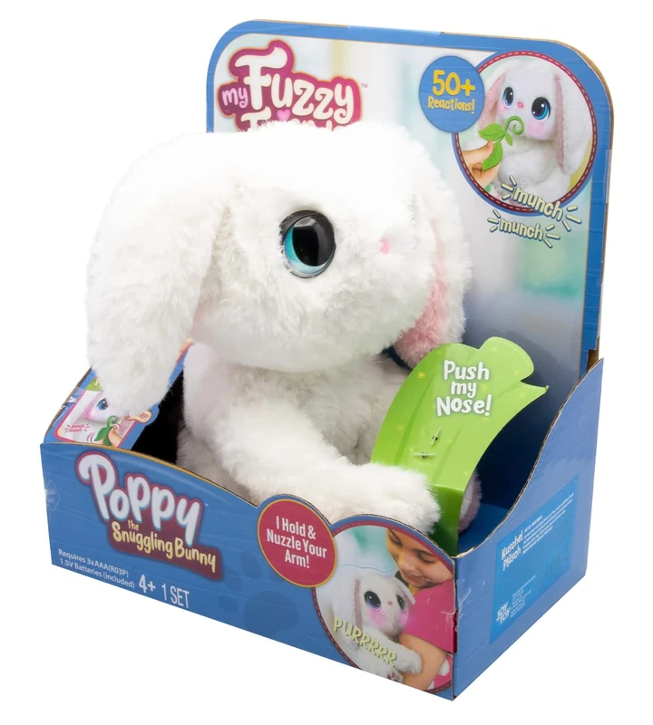 Joy Toy My Fuzzy Friends Interactive Plush Bunny in Gift Packaging 22.7 x 13.5 x 25.4 cm, Multi-Coloured