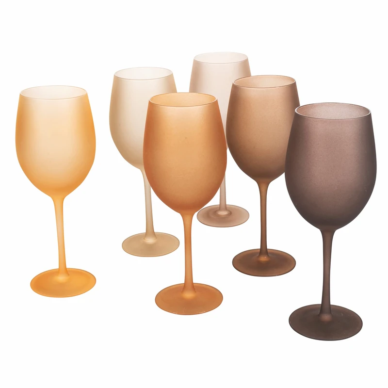 Villa d’Este Home Tivoli Happy Hour Chocolate Set of 6 Frosted Glass goblets 550 ml