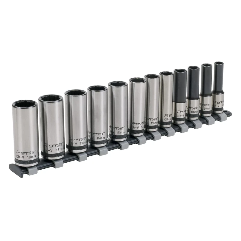 Sealey AK2744B 12pc 3/8"Sq Drive Deep Lock-On™ Socket Set - Black Series