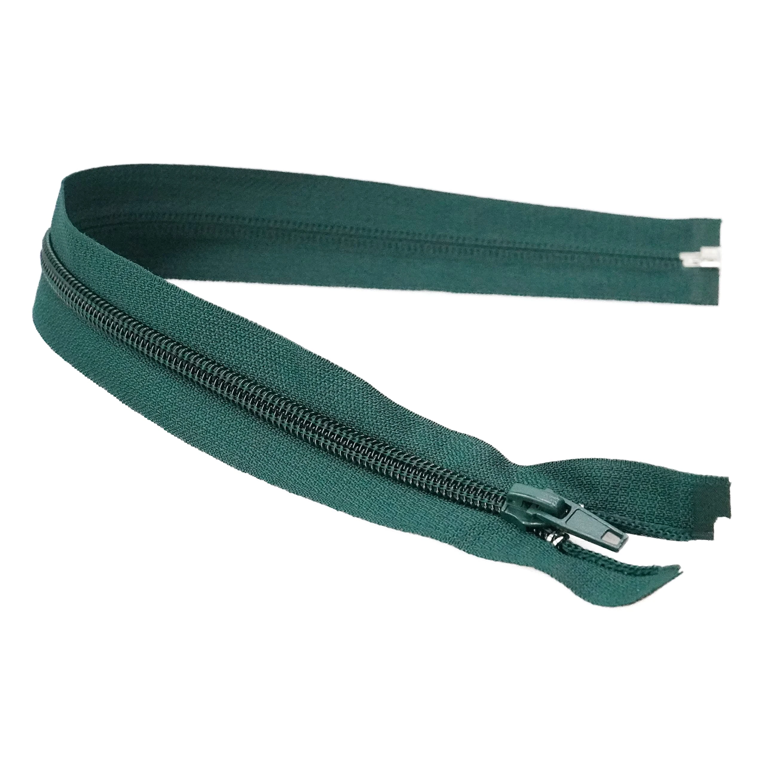 Nylon Zip with Separating Ends 6mm Teeth -35cm - Green x 1pcs