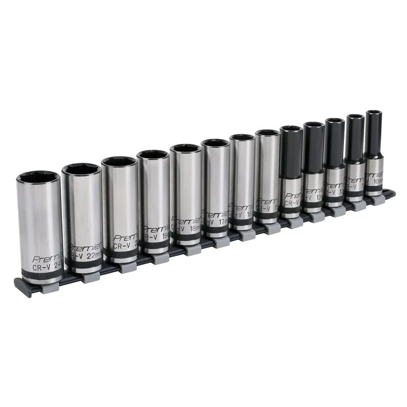Sealey AK2745B 13pc 1/2"Sq Drive Deep Lock-On™ Socket Set - Black Series