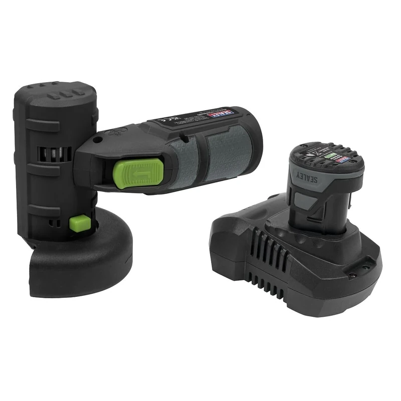 Sealey CP108VAG 10.8V 2Ah Ø85mm Cordless Angle Grinder Kit, Black