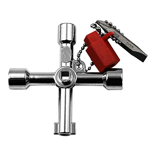 SZXMDKH (6-Way) Radiator Key,Meter Box Key UK Electric Gas Heating Key,Meter Box Key Gas Meter Box Key Radiator Bleed Key Valve Key Square Triangle Round Key Water Tap Faucet Open-Key Wrench, Black