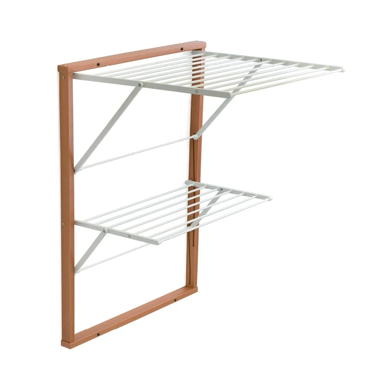 Arredamenti Italia Wall drying rack KEVIN, Wood - Closable - 11 meters drying - Finishing Cherry Ar-It the heart of wood