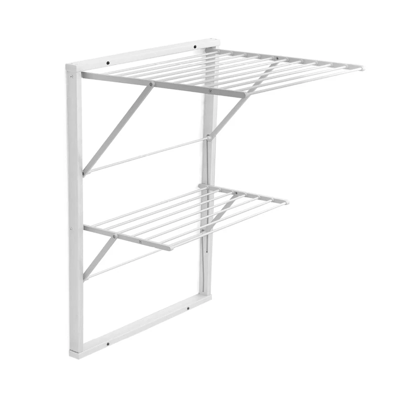 Arredamenti Italia Wall drying rack KEVIN, Wood - Closable - 11 meters drying - White finish Ar-It the heart of the wood