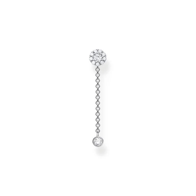 THOMAS SABO Single ear stud with pendant stone long silver 925 Sterling Silver