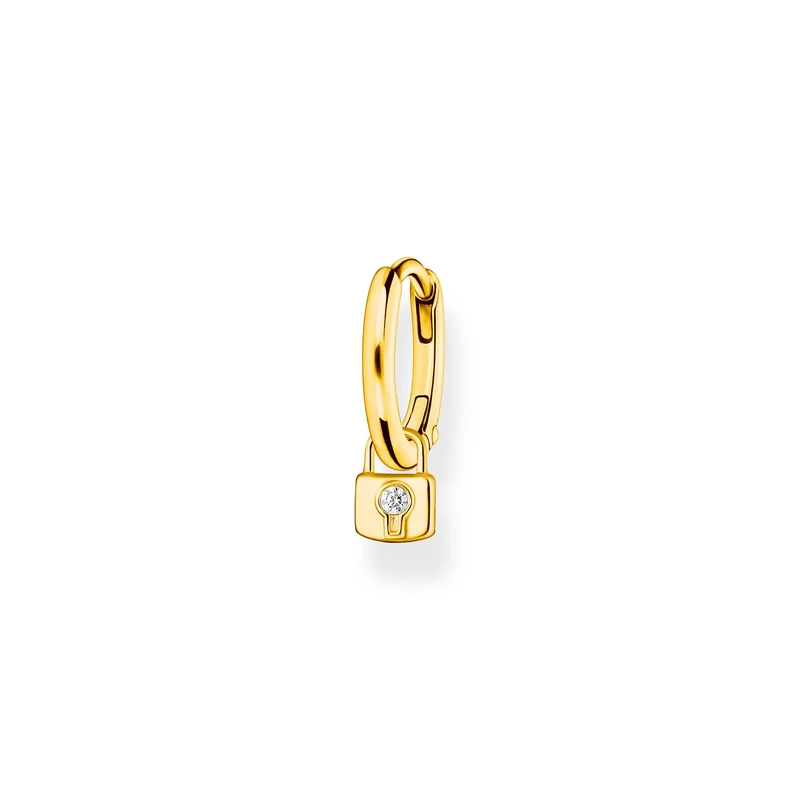 Thomas Sabo single hoop earrings with lock pendant gold-plated silver CR700-414-14