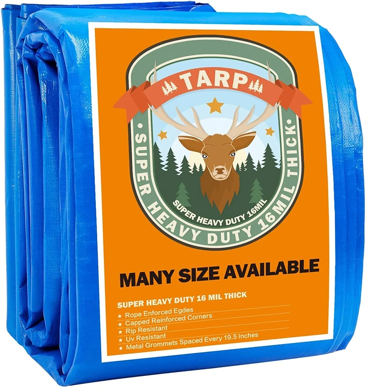HAPPY CHEERS 30x30ft 16 Mil Waterproof Tarp - Metal Grommets