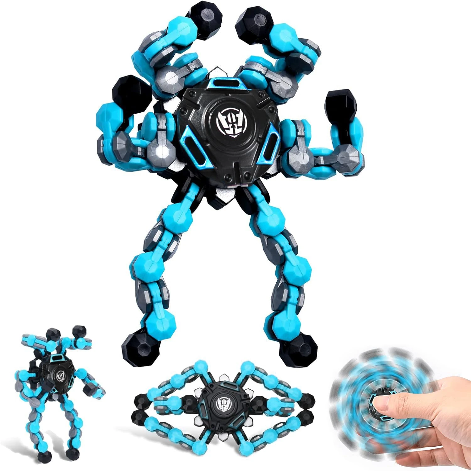 NEW Transformable Sensory Fidget Spinner Toy, Funny DIY Spin Top Hand Finger Spinner Creative Fingertip Mechanical Gyro for Kids Adults, All Ages