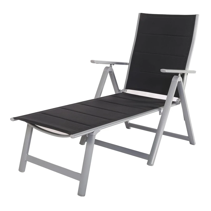 Chicreat 5 Position Folding Lounger, Padded Textilene with Quick Dry Foam, 144x70x104cm