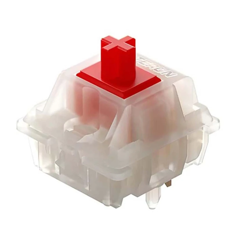 kutethy Gateron Switches Milky Red Mechanical Keyboard Yellow 5pins for All MX Mechanical Keyboard(72 Pcs, Red)