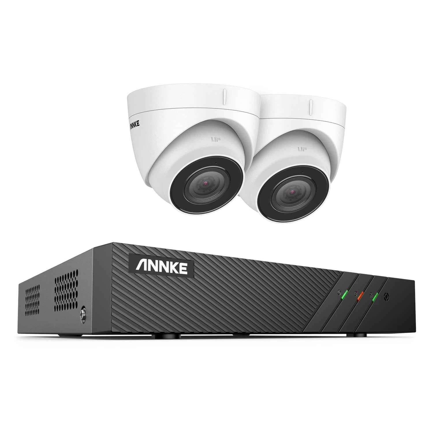 ANNKE 5MP PoE CCTV System Outdoor, 8CH 4K NVR with 2 PoE IP Cameras, 100FT Night Vision, Smart Motion Detection, Alexa Compatible, Remote Access, IP67 Weatherproof, No Hard Drive
